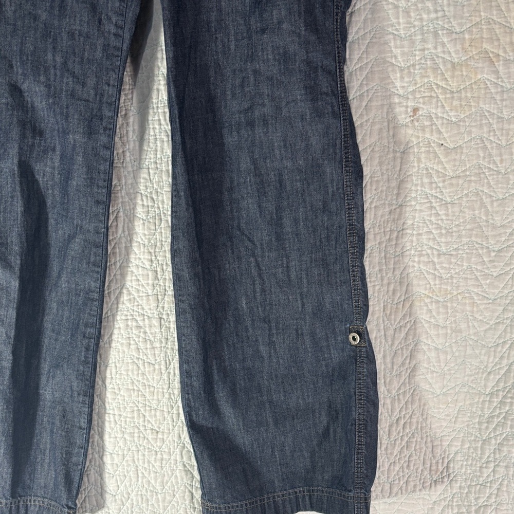 Tommy Hilfiger Indigo Wide Leg Jeans Cargo Pockets - Picture 5 of 11